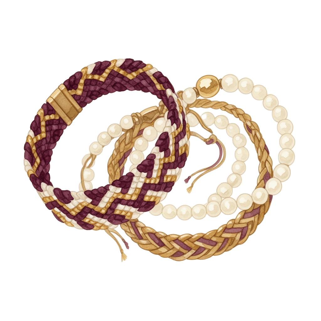 Friendship bracelets and pearls